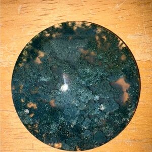 Green moss round cylinder with drilled hole #28